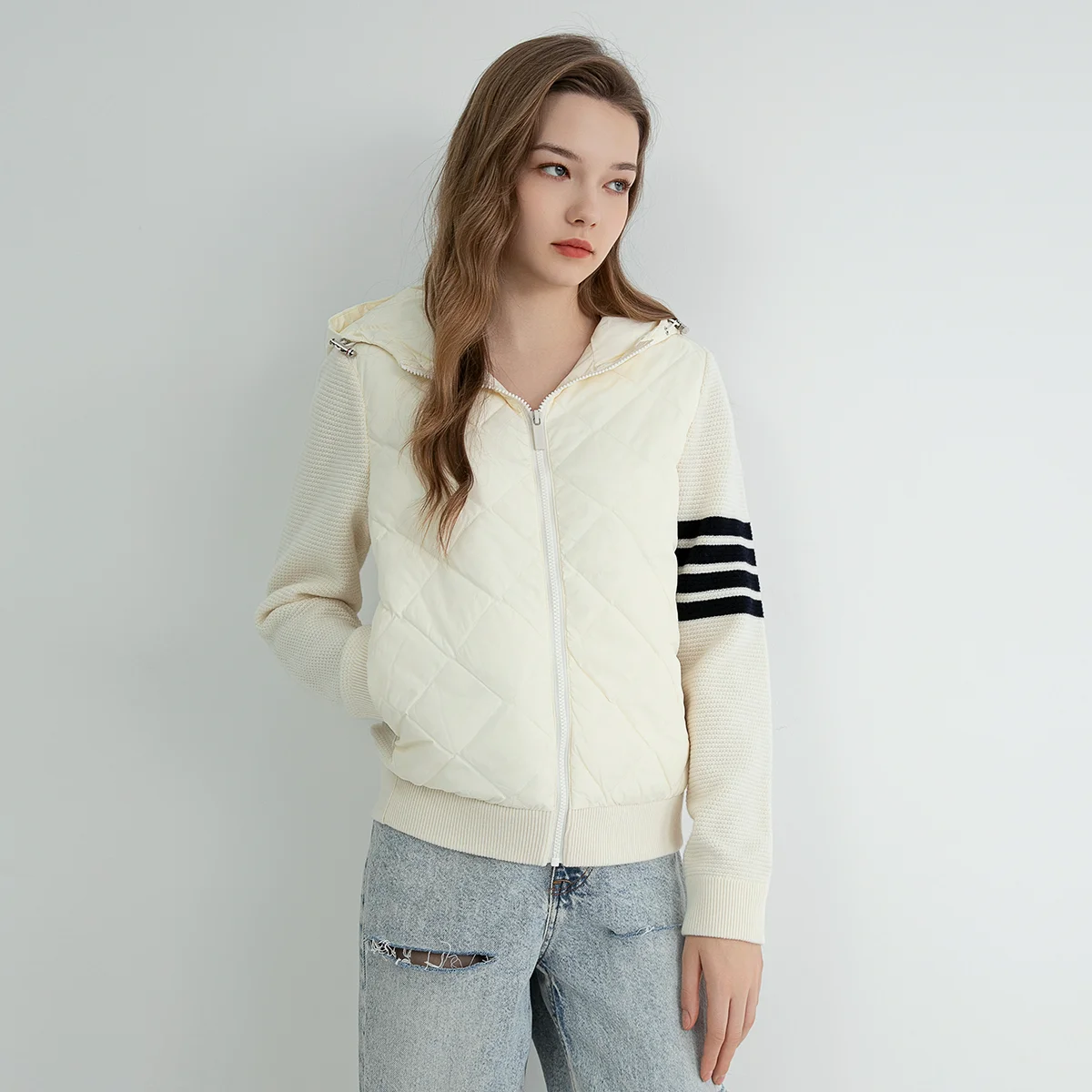 Doudoune à Capuche en Laine pour Femme, Manteau de Luxe, Marque Tendance, Haute Qualité, TC623