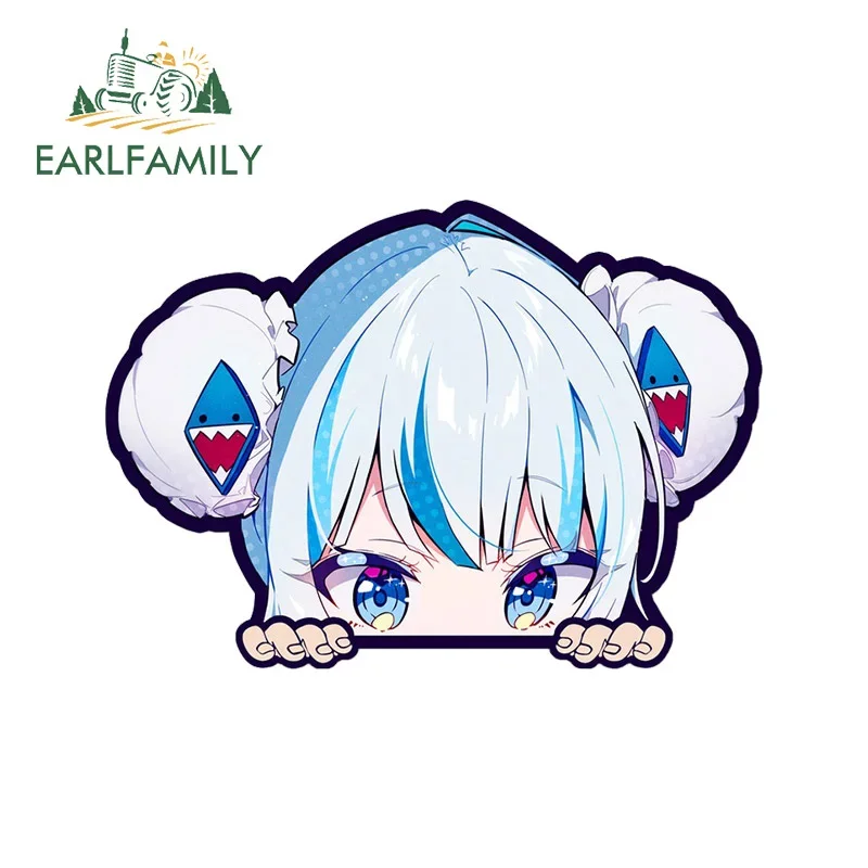 EARLFAMILY 13 cm x 9 cm süße Mädchen Persönlichkeit Anime Peek Persönlichkeit Aufkleber Kofferraum RV Laptop Auto Aufkleber Stoßstange wasserdichte Aufkleber