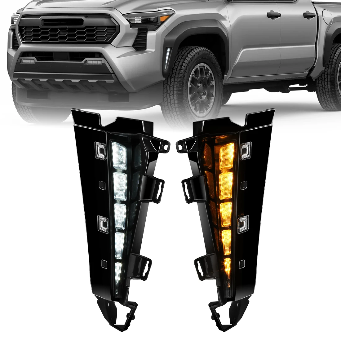 

For 2024-2026 Toyota Tacoma SR / SR5 models only Car Wheel Eyebrow Lamp Turn Signal Fender Daytime Running Light Accessories 12V
