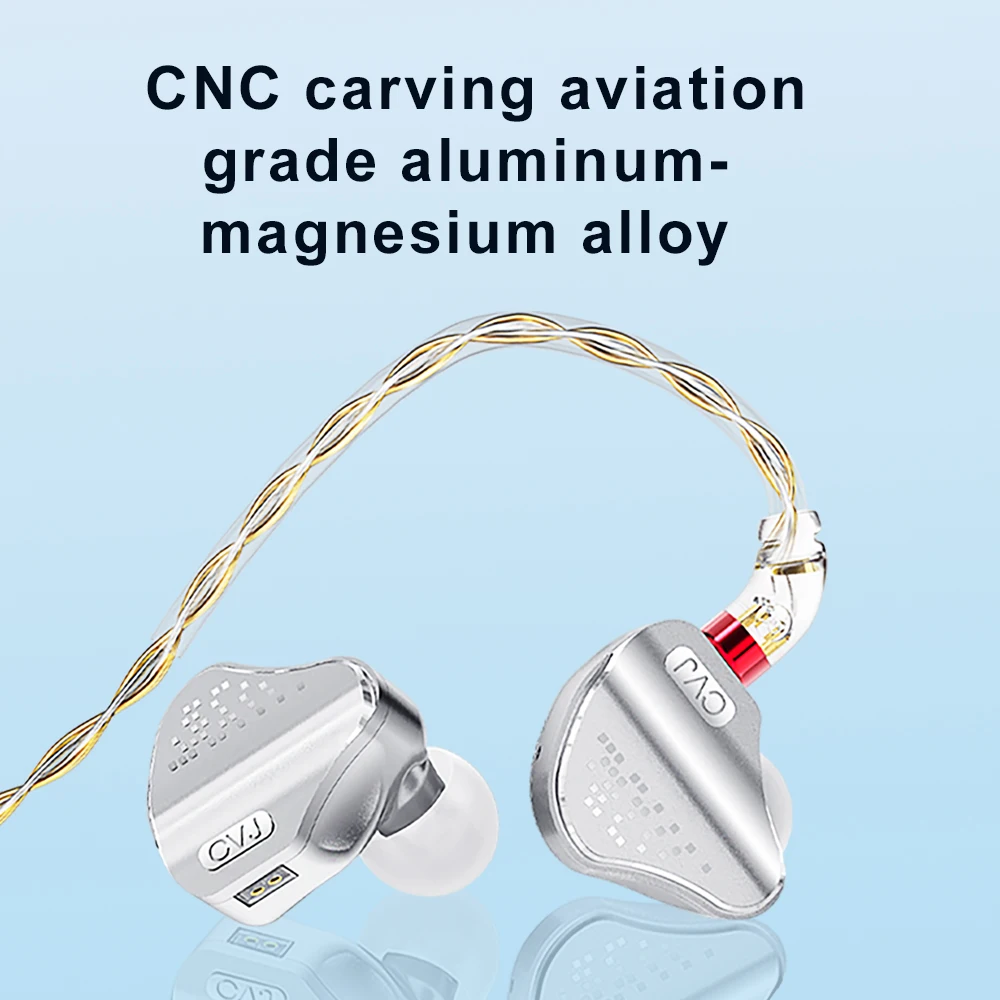 CVJ 1DD + 7BA سماعات أذن سلكية هجينة داخل الأذن سماعات موسيقى 2pin 0.78 HiFi IEMs سماعات أذن لمراقبة الصوت عالية الدقة