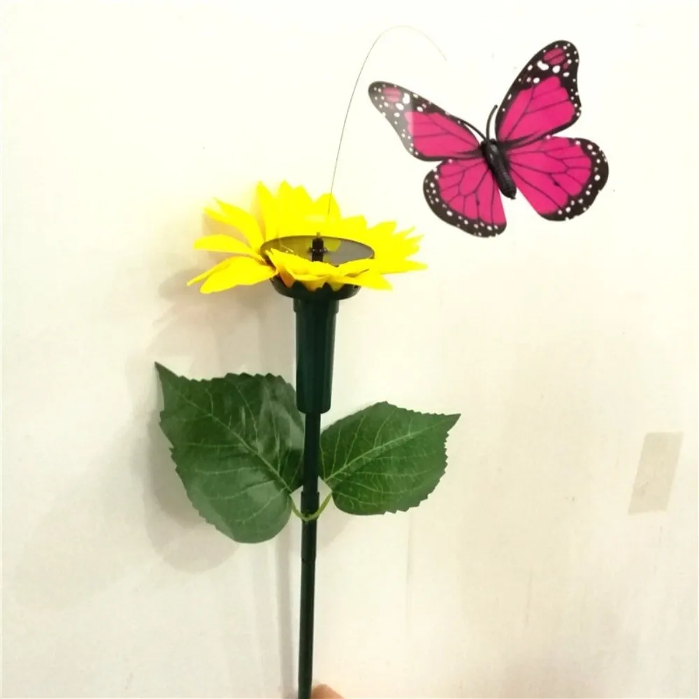 Power Vibration Solar Rotating Bird Toy Stake Mounting Wobble Design Solar Powered Flying Butterfly Waterproof