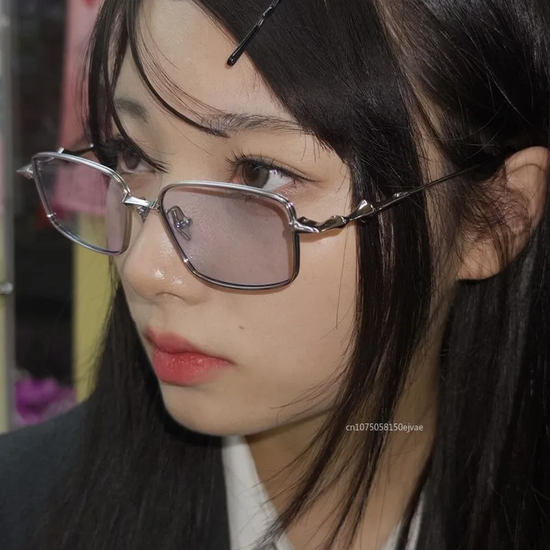 Необычные солнцезащитные очки с защитой от синего света, женские и мужские оттенки, маленькая квадратная звезда, металлическая узкая оправа, солнцезащитные очки, винтажная оправа для очков