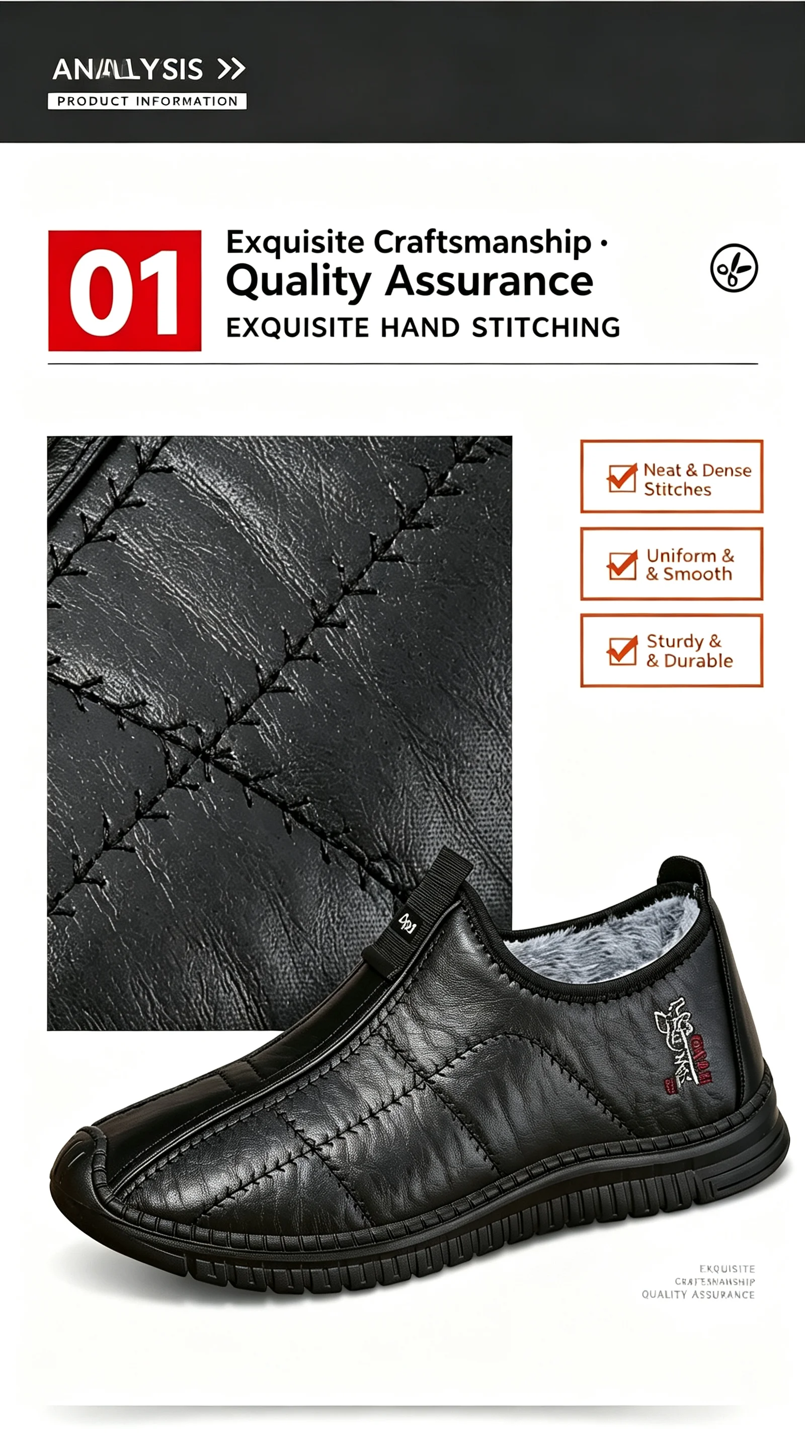 Winterstiefeletten für Herren, mit weichem Innenfutter für Wärme, wasserdichtem Obermaterial, rutschfester, dicker Sohle, ideal als bequeme Freizeit-Schuhe für den täglichen Gebrauch. – Detail 6
