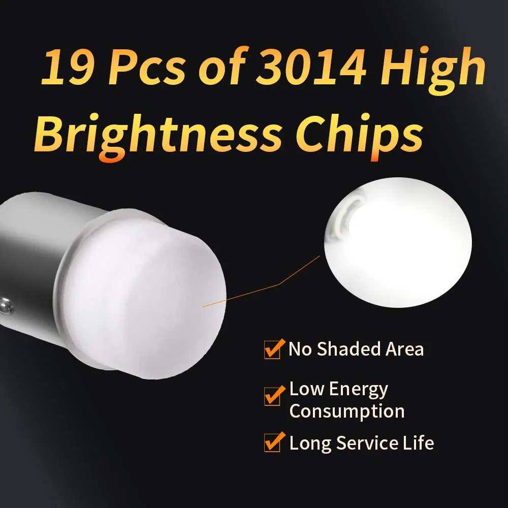 12V/24V LED Car Bulbs Brake 1156 BA15S P21W R5W 1157 BAY15D P21/5W 2Pcs 3014 Chips Super Bright Stop Parking Turn Signals Bulbs