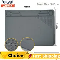 Grey 35X22cm Repair Pad Insulation Heat-Resistant Soldering Station Silicon Solder Mat Work Pad Desk Maintenance Platform Pad
