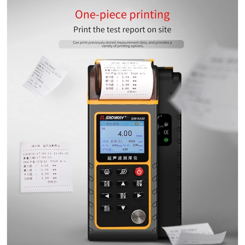 SNDWAY High-Precision Thickness Meter Tester Colorscreen Ultrasonic Thickness Gauge Lithium Battery Printing All-In-One Machine