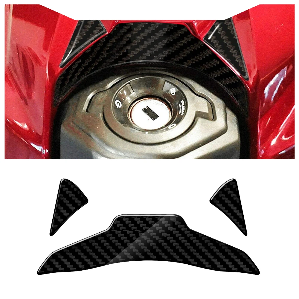 For Honda CBR650R 2019-2022 3D Carbon-look Triple Yoke Defender Sticker Side Tank Pad Protection