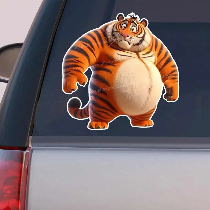 Cute Big Belly Tiger Animal Car Sticker Waterproof Styling Automobiles Motorcycle Exterior Accessories Vinyl Decals SH870 - view 3