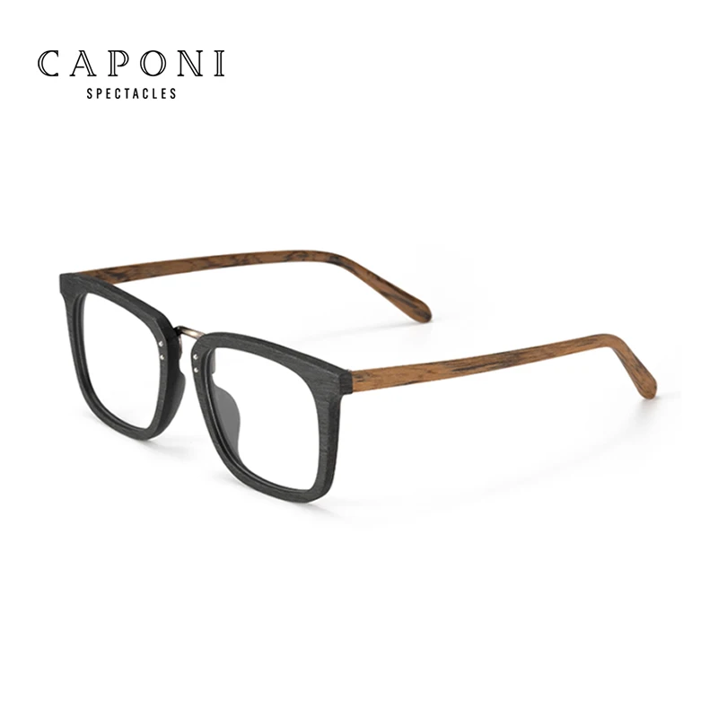 CAPONI Rezept Männer Holz Gläser Lesebrille Acetat Myopie Licht Platz Anti Blue Ray Optische Brillen Männlichen PJ7085 3