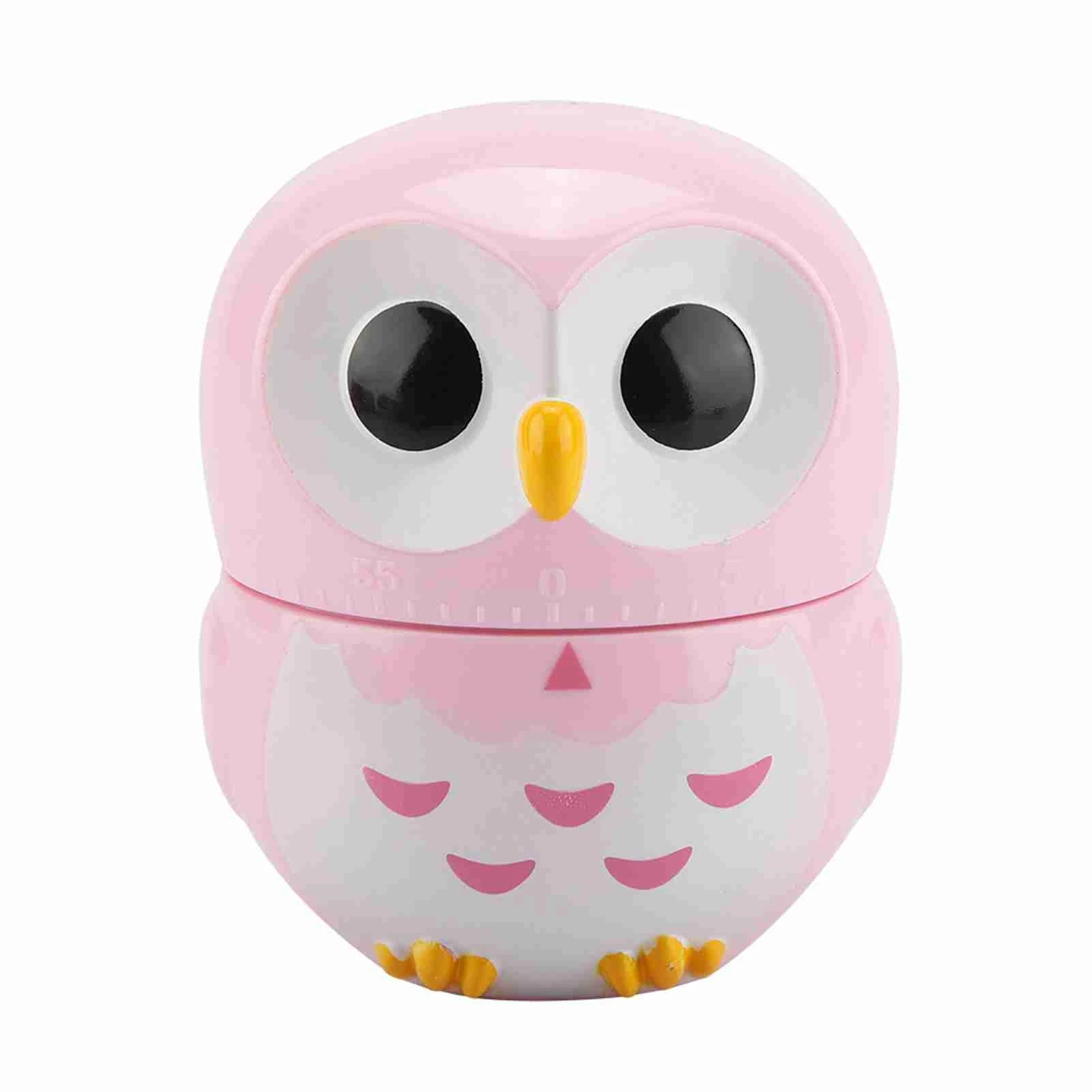 Cute Owl Shape Kitchen Manual Timer Mechanical Home Cooking Counters Clock