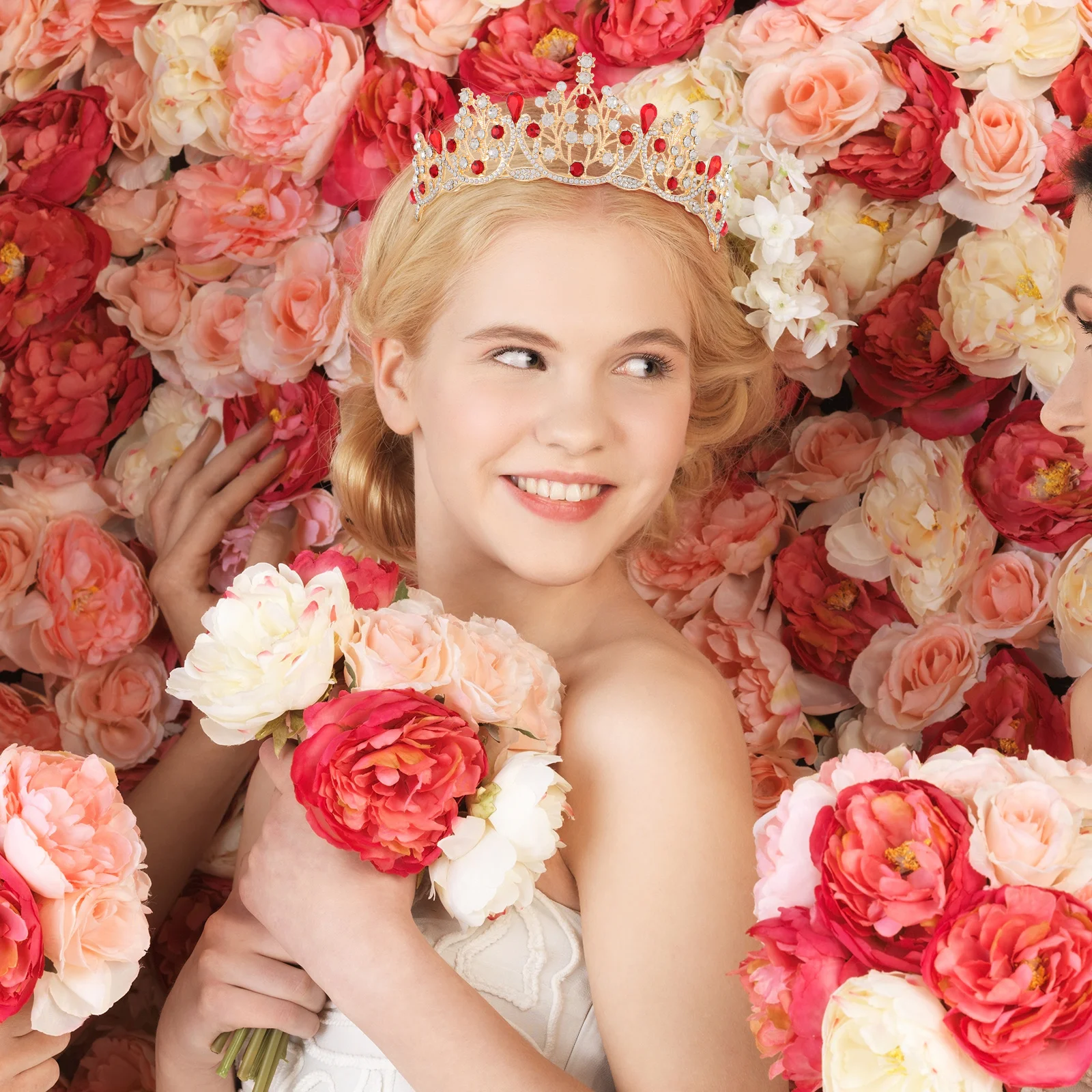 عصابة رأس تاج كريستال من حجر الراين على شكل تاج الملكة للنساء لحفلات الزفاف وحفلات التخرج وأعياد الميلاد