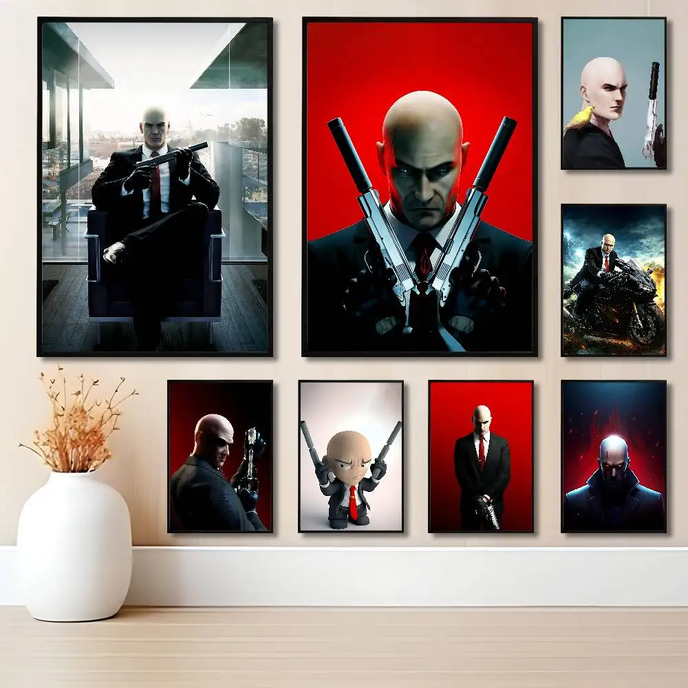 Agent 47 H-Hitmans-S Game Anime Wall Art Canvas Painting Poster For Living Room Home Decor Decoration Picture