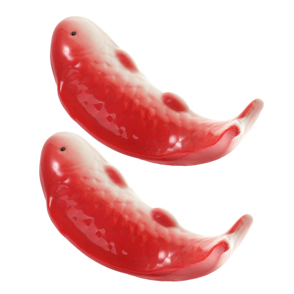 

2Pcs Ceramic Floating Koi Fish for Aquariums Realistic Artificial Decorations Pond Fountain Fake Floating Fish