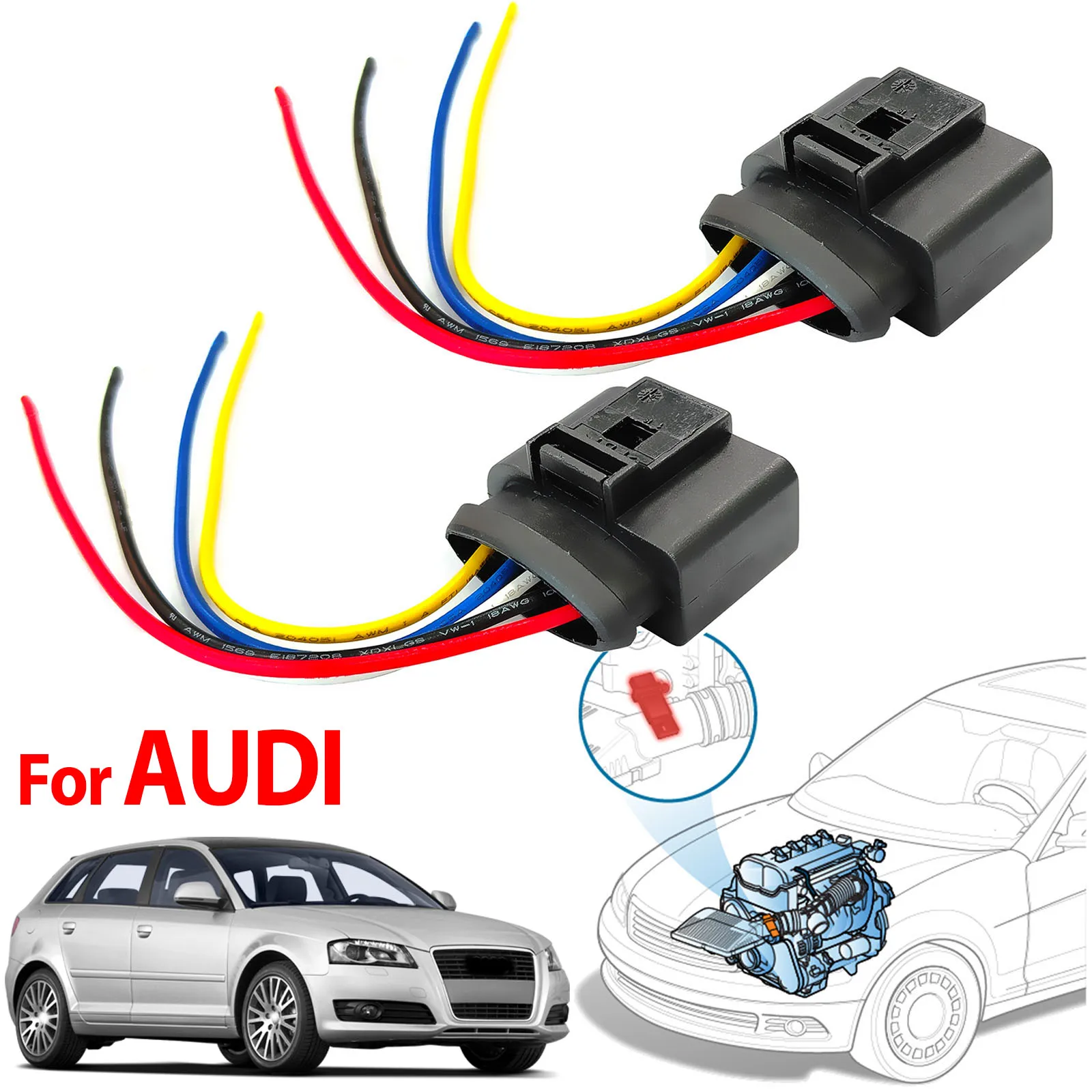 2 stücke Für AUDI A2 A3 S3 8L 8P TT A4 S4 B5 B6 B7 A6 S6 C5 A8 S8 MAF luftmassenmesser Sensor Stecker Verdrahtung 1J0973775A