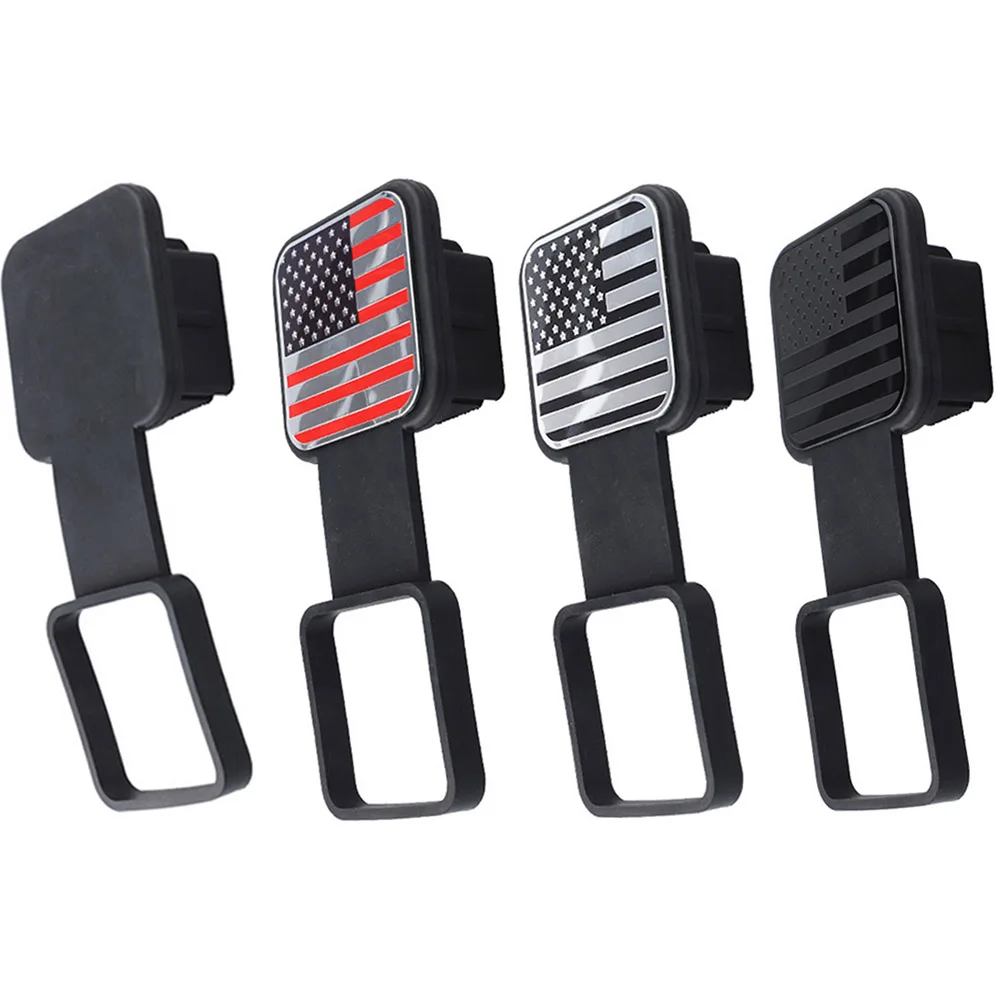 Trailer Hitch Receiver Cover Plug Dustproof Tow Plug Tube Cap Protector 2 Inch Receiver Auto Square Plug Tow Hook Cover