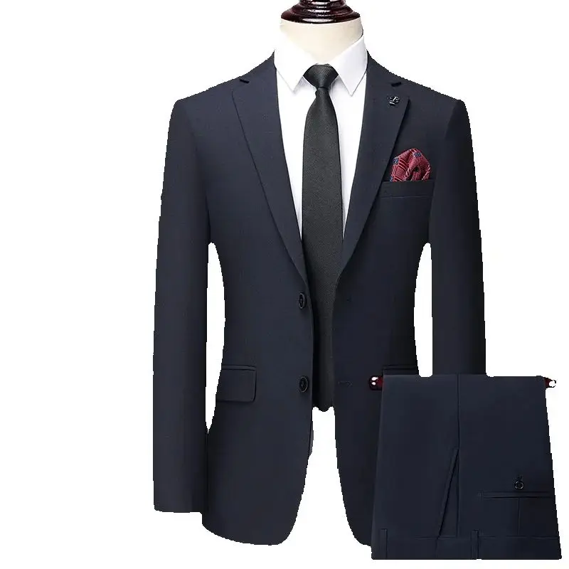 

The 2025 autumn/winter new men's fashionable high-end suit set is a neat and stylish business and casual two-piece set