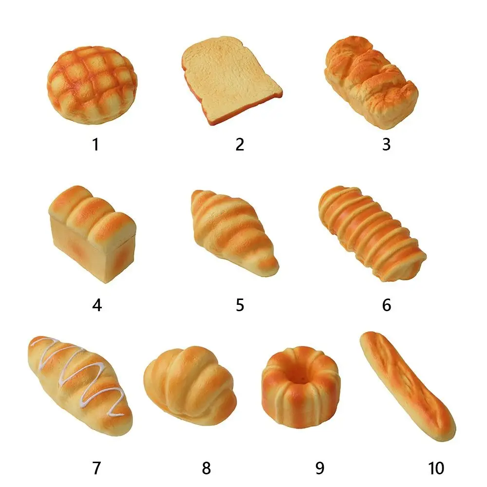 재미있는 노란색 인공 빵 모형 플레이하우스 토스트 모형 스트레스 해소 장난감 사진 소품 핀치 레 선물