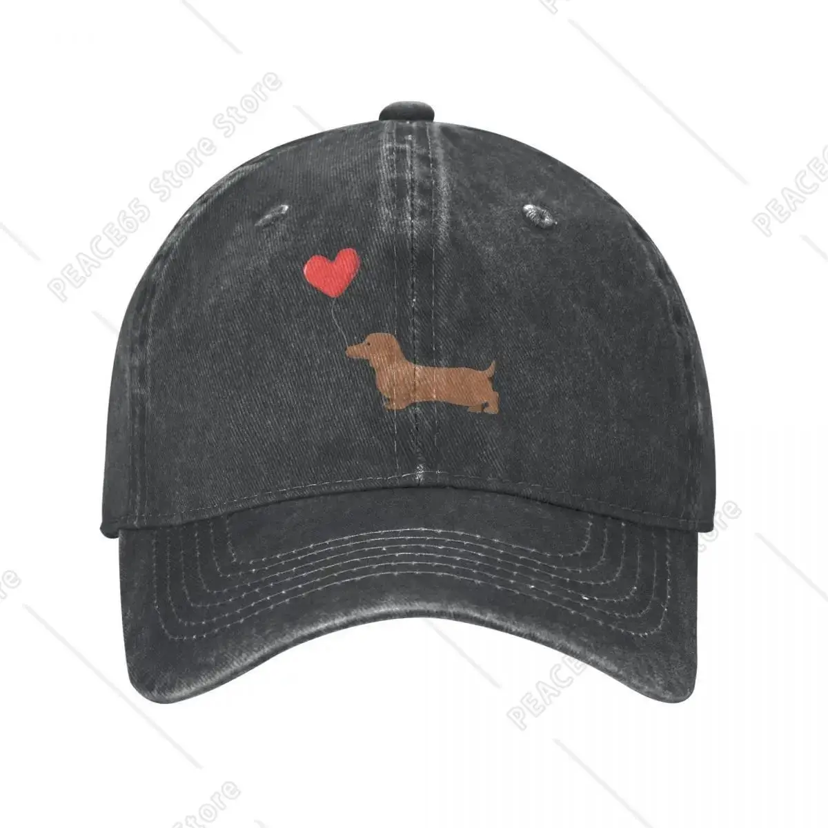 

Sausage Dog Holding Denim Baseball Cap A balloon Kpop Trucker Hat Spring Sun-Proof Man Classic Casual Baseball Caps