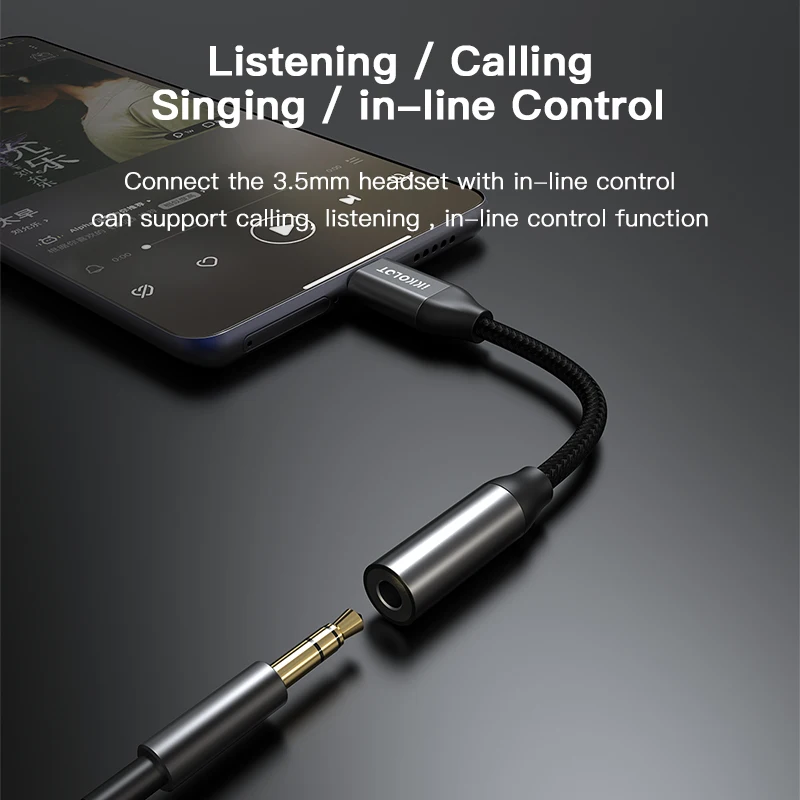 Ikko dac alta fidelidade fone de ouvido amplificador usb tipo c para 3.5mm aux fone de ouvido jack adaptador de áudio usb conversor para xiaomi samsung