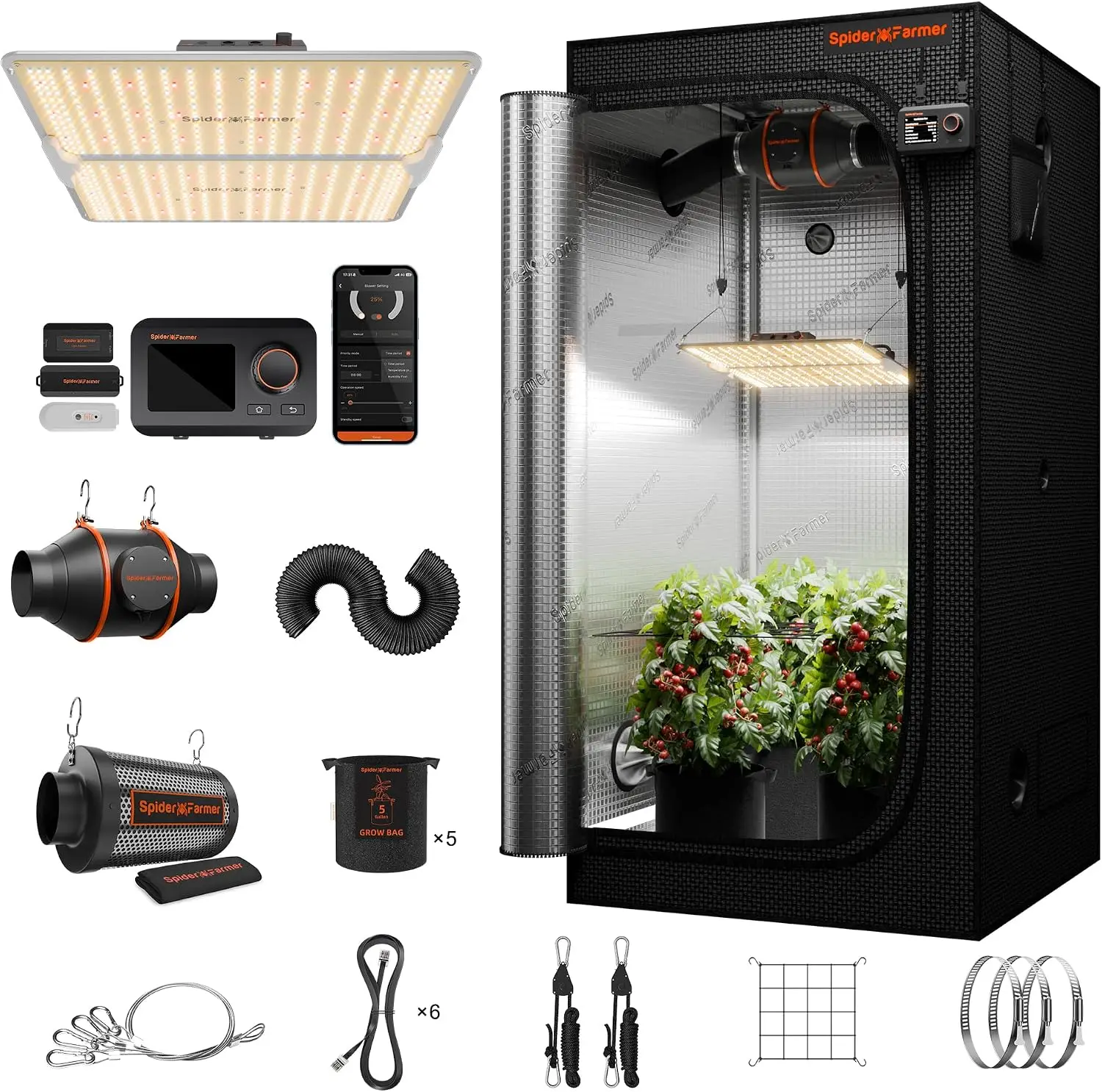 SF2000Pro 3 x 3ft Complete Grow Tent Kit with GGS Controller