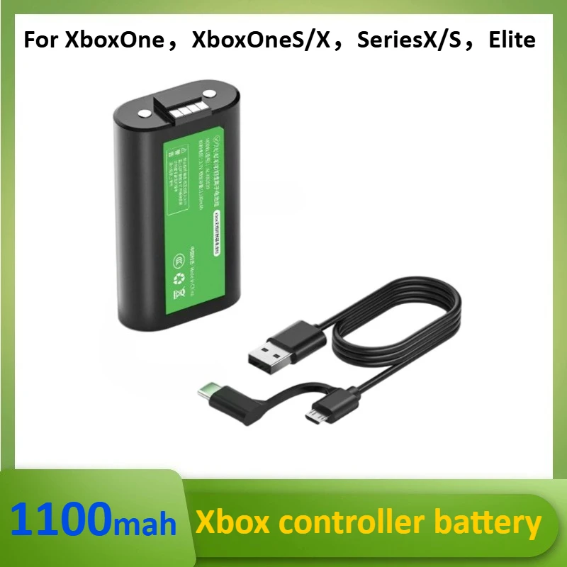 

1100mah Xbox controller battery is suitable for Xbox One/ One S/X/ Series S/X with Type-c Android dual interface charging cable