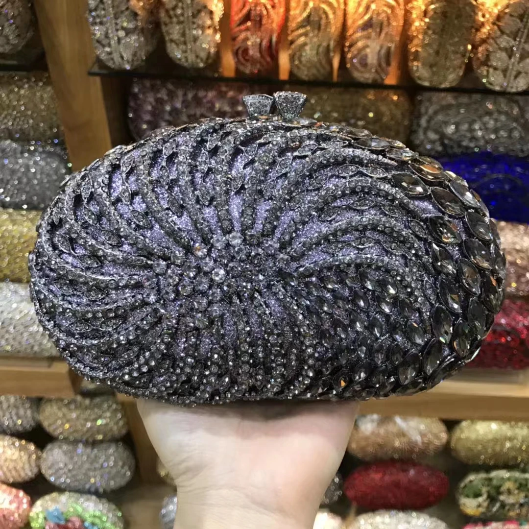 

XIYUAN Red/Grey/Gold Crystal Clutch Purse Stones Evening Bags Bridal Party Women Rhinestones Minaudiere Clutches Handbags Purses