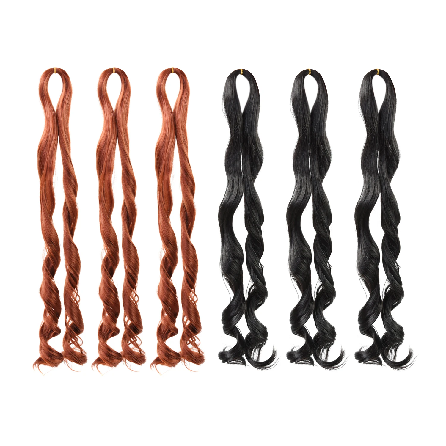 3 pcs/pack Loose Wave Spiral Curl Braids for Hair Extensions Synthetic Pre Stretched French Curls Hair Accessories