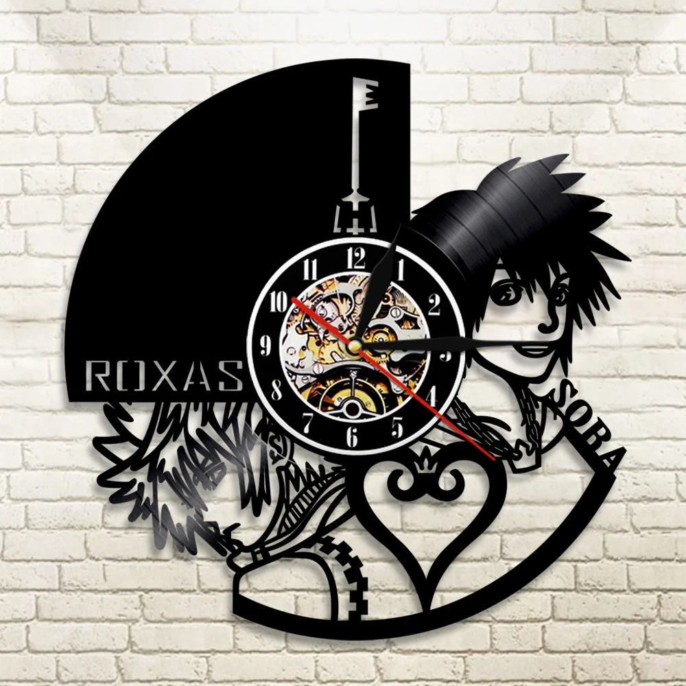 Emblem Heartless Action Role Play Game Vinyl Record Clock For Boys Playroom Gamer Home Decor Watch Silent Non Ticking Wall Clock