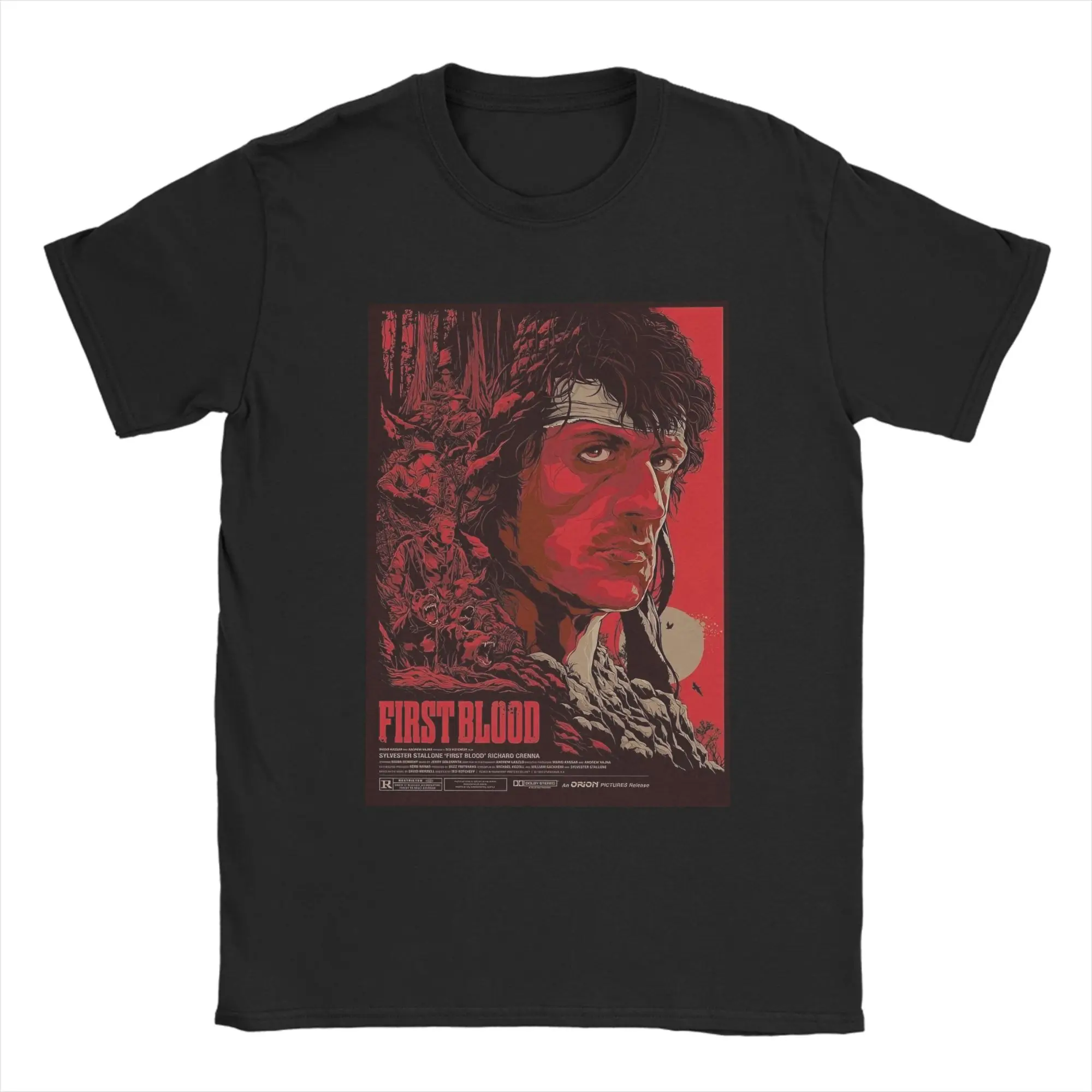 Men John Rambo Movie T-Shirts  100 Cotton Tees Summer Funny Short-Sleeve T-Shirt O Neck Harajuku Custom DIY Tee Shirt