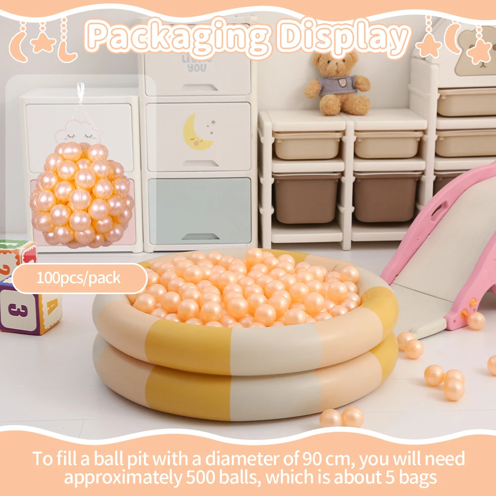 5.5 سنتيمتر 100 قطعة الكرة حفرة الكرة الشمبانيا اللون المحيط كرات الأطفال ألعاب داخلية وخارجية