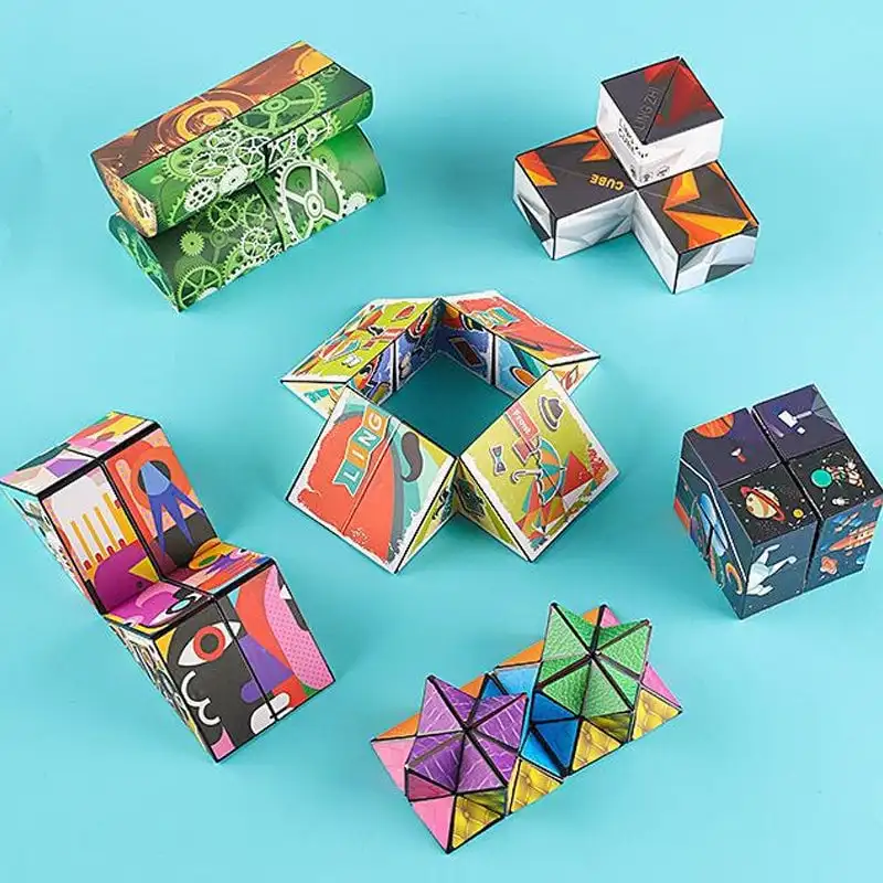 Geometric Changeable Magnetic Anti Stress 3D Hand Flip Puzzle Creative Kids Educational puzzzle toys Xmas gifts