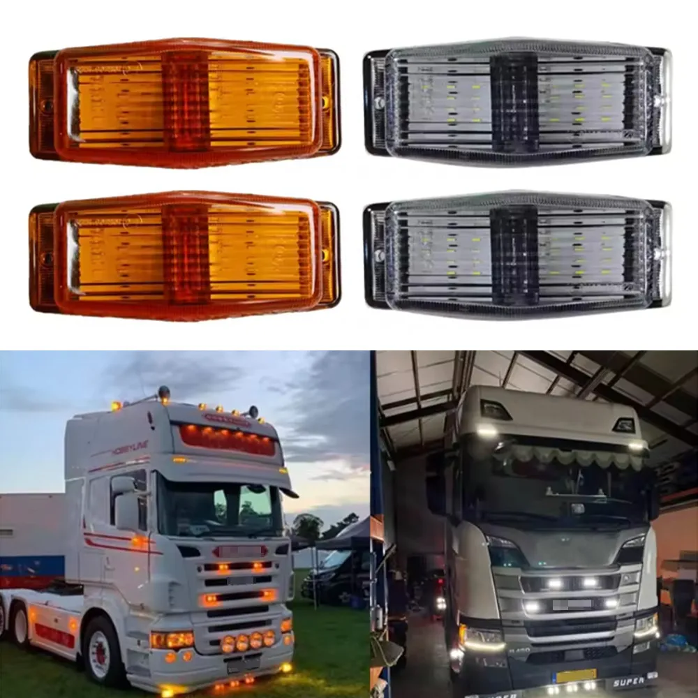 2Pcs 24V Amber Whit… - image