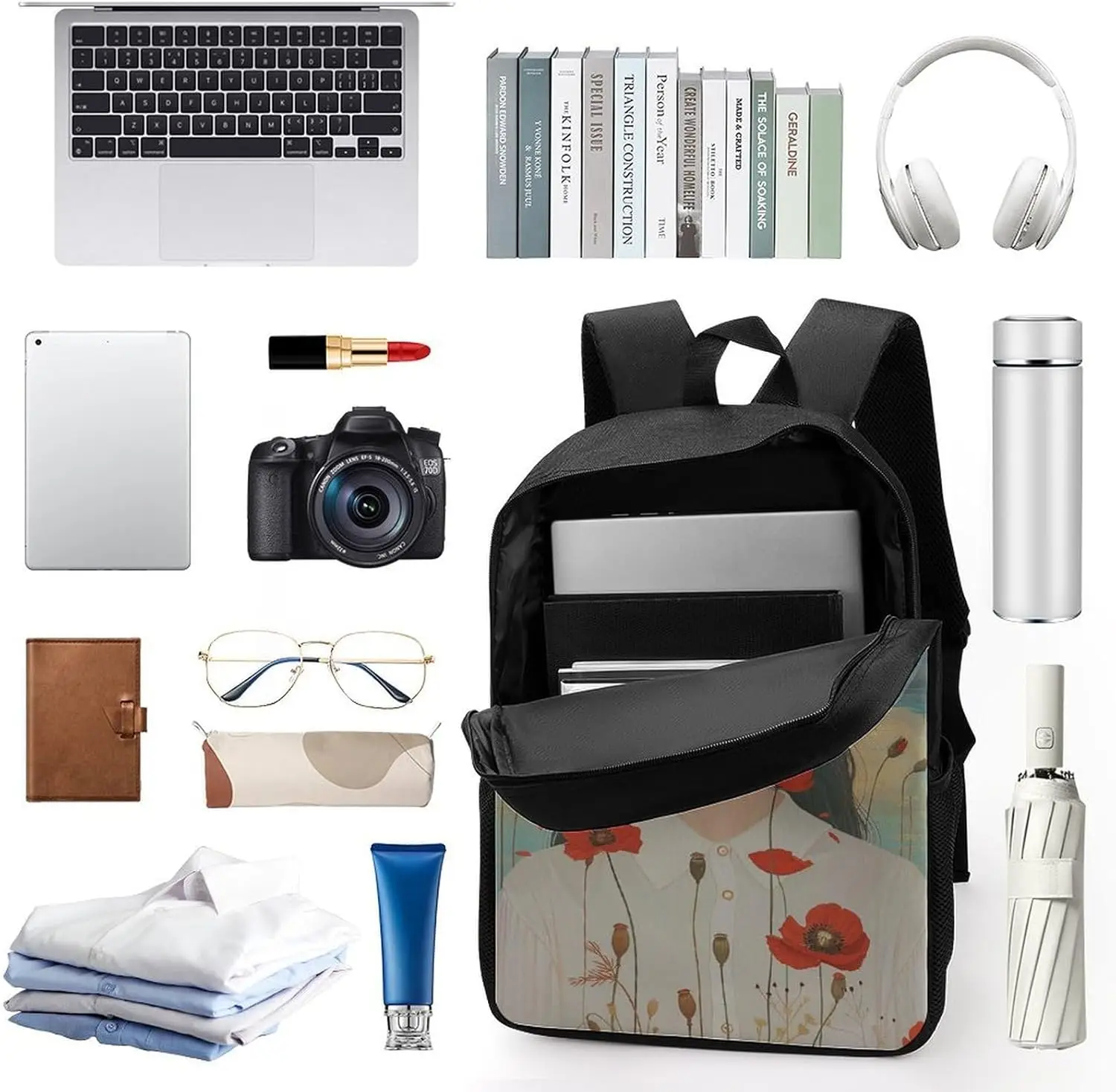 Long Hair Beauty Bookbag - Ultra Lightweight Portable Backpack Work Travel Backpack For Men Women Fits 16 Inch Notebook