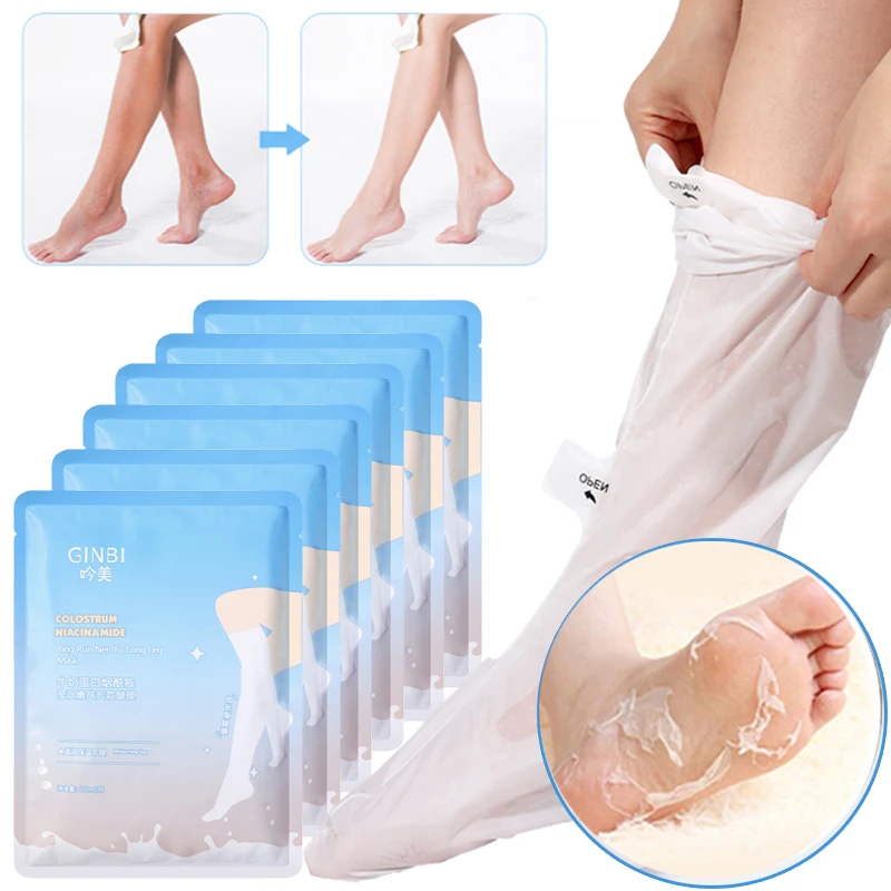 

Exfoliating Long Foot Masks Pedicure Socks Remove Dead Skin Feet Mask Moisturizing Whitening Anti Crack Leg Hand Spa Skin Care