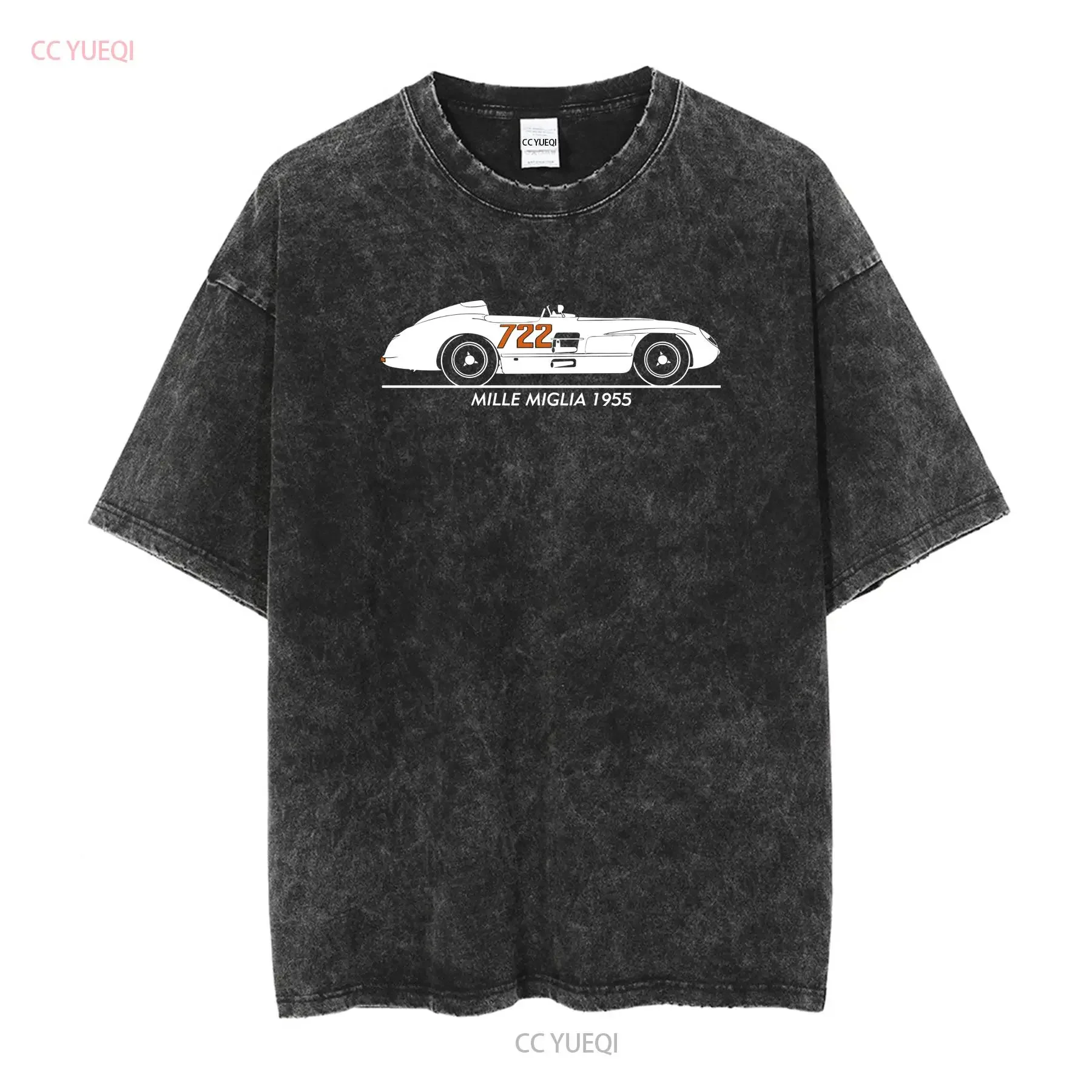 Race Art Mille Miglia 1955 Special Edition T Shirt vintage Washed Top For Everyday Wear designer clothes streetwear graphic