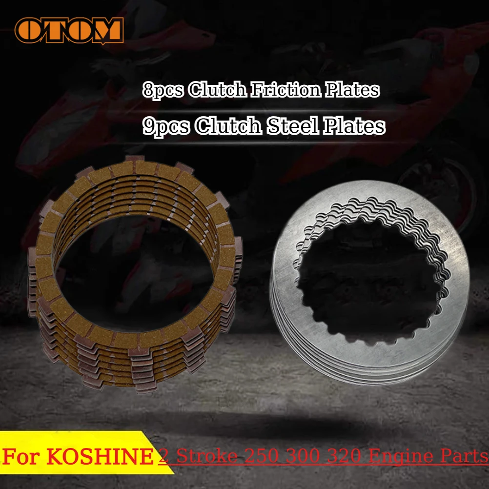 

Motorcycle Clutch Friction Plates And Clutch Steel Disc Kit For KOSHINE 2 Stroke 250 300 320 Engine Parts Motocross Accessories