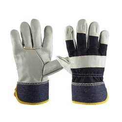 Welding Work Gloves Soft Thick Genuine Cowhide Working Gloves Wear Resistant Grinding Cutting Handling BBQ Heavy Duty Gloves