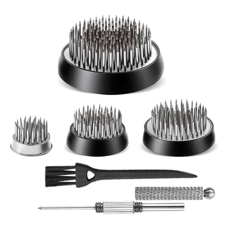 PHFU-Round Flower Frogs& Cleaning Brush With Alignment Tool-Flower Arrangement Kit Floral Pin Holder Vase Arranger For Home