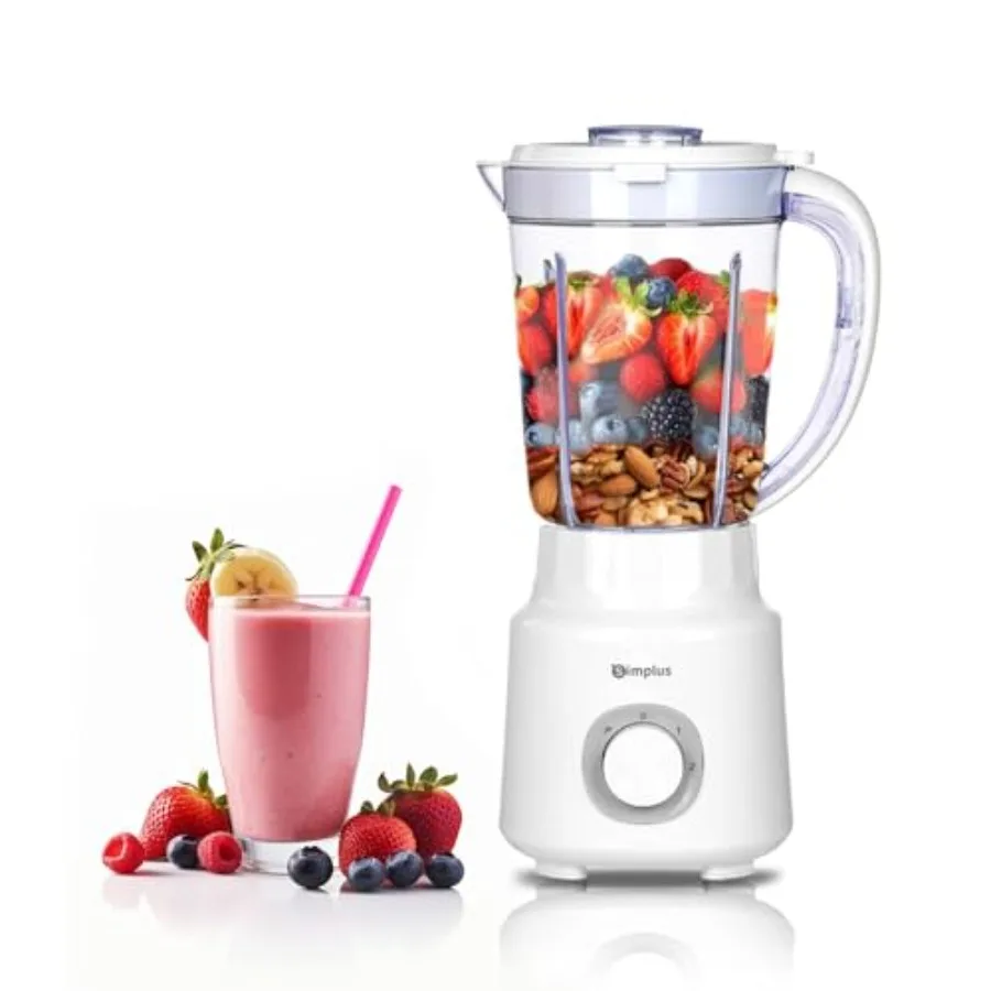 

Белый блендер для кухни на 51 унцию с кувшином из нержавеющей стали, 3-скоростной измельчитель для смузи, соков, пюре, коктейлей, фруктовых десертов