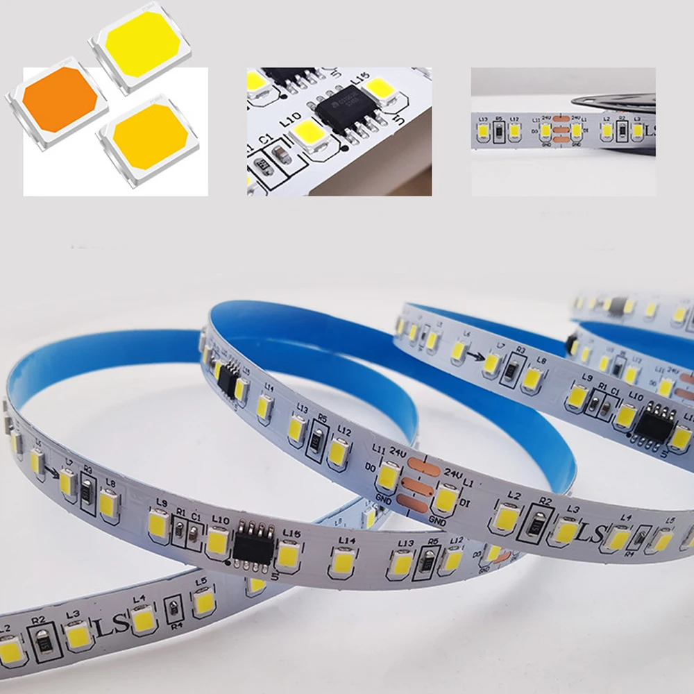 WS2811 Pixel LED Strip light 24V SMD 2835 120LEDs/M Addressable blue white Running Water Flowing Chasing Tape Light 5/10/20M