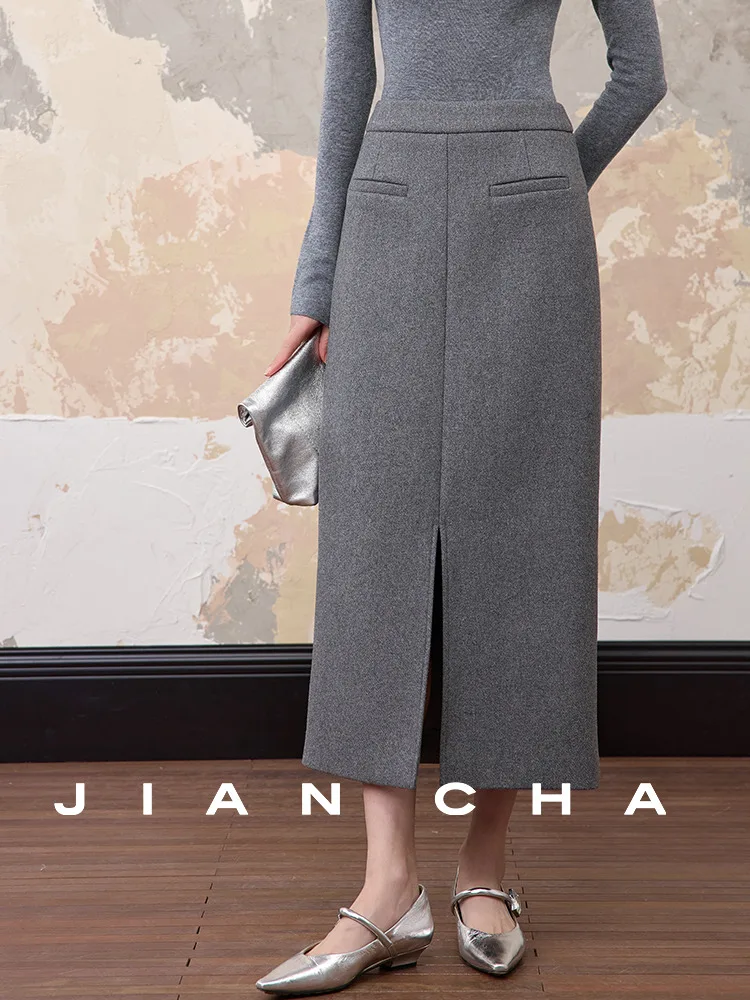 

Ретро-юбка прямого кроя из коричневого бархата от JIANCHA, для повседневной носки, с высокой талией, из смесового материала.