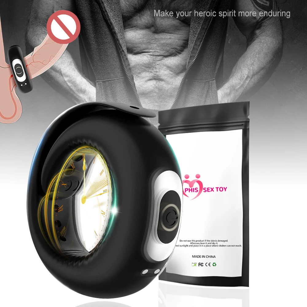 Male Penis Ring Sex Toys Remote Control Vibrator Cock Ring 10 Vibrations Recharge waterproof Penis Rings Reusable Men'S Adult