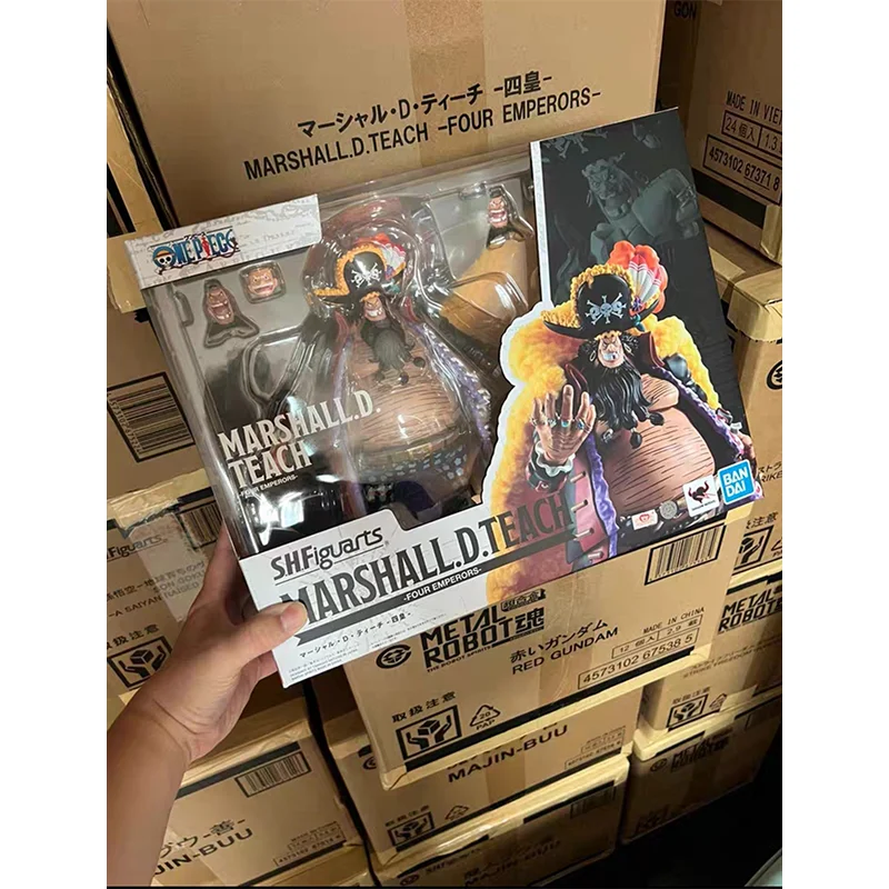 Na Stanie Bandai S.H.Figuarts Marshall D. Teach Czterej Cesarze ONE PIECE 24CM Figurka Anime Model Kolekcjonerski Zabawki Prezent