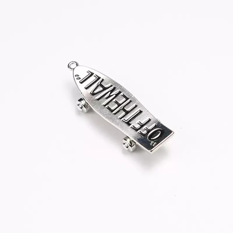 OFF THE WALL Slogan Skateboard Pendant Necklace Ladies Men Stainless Steel Pendant Necklace Punk Jewelry Wholesale