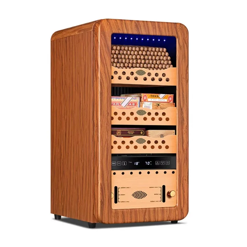 

Custom Wholesale Compressor Cigar Humidor Cabinet 200ct Electronic Cigar Cabinet for Cigar Bar