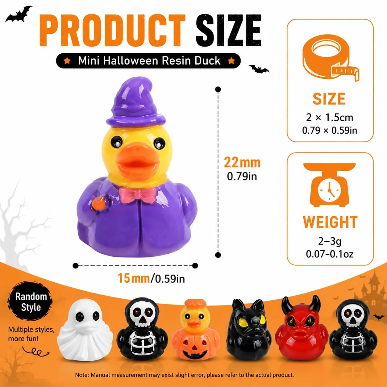 10/60 Stück Mini-Entenfiguren aus Kunstharz, Versteckspiel-Set, Miniatur-Dekoration für Halloween-Partygeschenke, DIY-Feiertagsdekoration, Geschenke – Detail 1