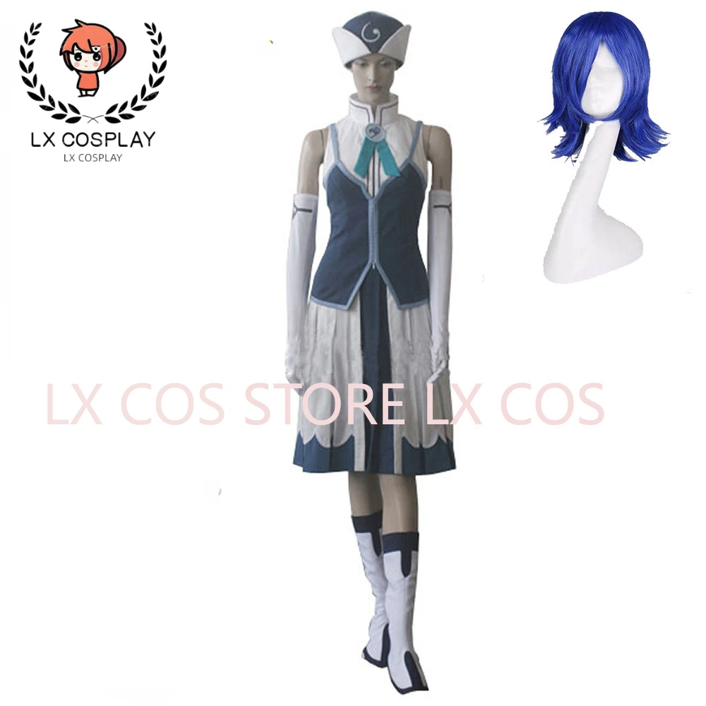 Anime Rain Woman Juvia Lockser Blue Evening Dress Cosplay Costume YW