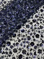 Madison-Latest African Lace Fabric, Luxury French Sequins, Mesh Lace Fabric, High-end Handmade Beaded for Wedding, 2023