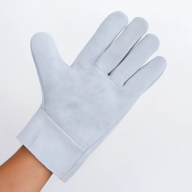 Gants de soudage électriques résistants à l'usure, protection personnelle contre les brûlures, protection du travail en cuir de vachette