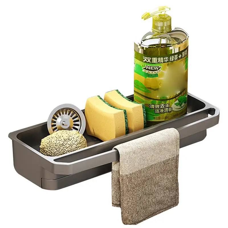 

Stainless Steel Sink Drain Rack Dish Cloth Hanger Soap Rack Self-draining Sink Sponge Shelf for Kitchen bathroom Organizer